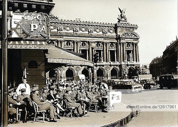 Occupying German troops outside the Café de la Paix  Paris  World War II  c1940-c1944. Artist: Unknown