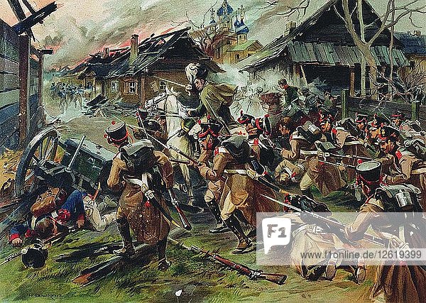 Die Schlacht von Maloyaroslavets am 24. Oktober 1812  1900-1910. Künstler: Samokisch  Nikolai Semjonowitsch (1860-1944)