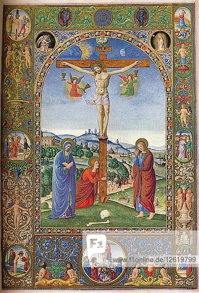 Die Kreuzigung: mit Jungfrau  Maria Magdalena und Johannes  (um 1500)  1937. Künstler: Unbekannt