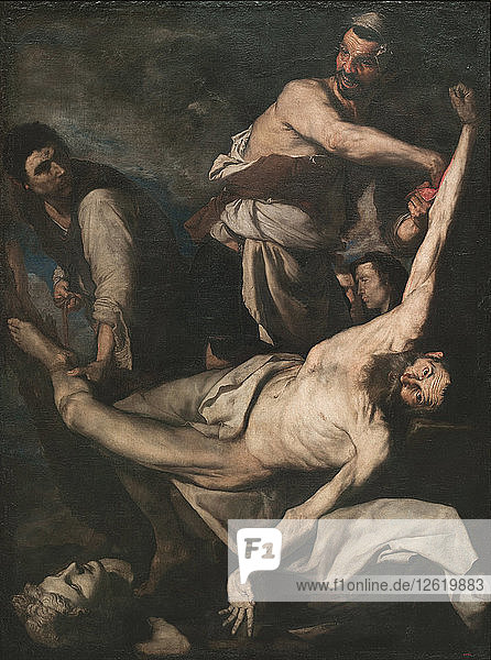 Das Martyrium des Heiligen Bartholomäus. Künstler: Ribera  José  de (1591-1652)