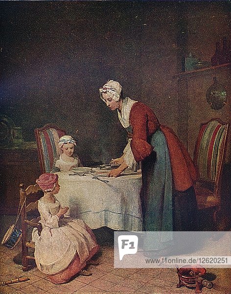 Le Benedicite (Gnade vor dem Essen)  um 1740. (1911). Künstler: Jean-Simeon Chardin