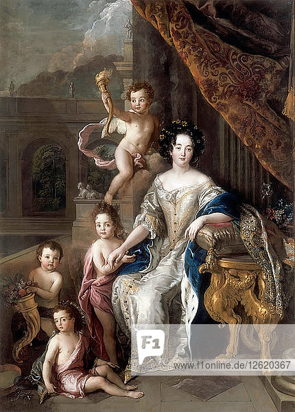 Marquise de Montespan (1640-1707) und ihre Kinder. Künstler: La Fosse  Charles  de (1636-1716)