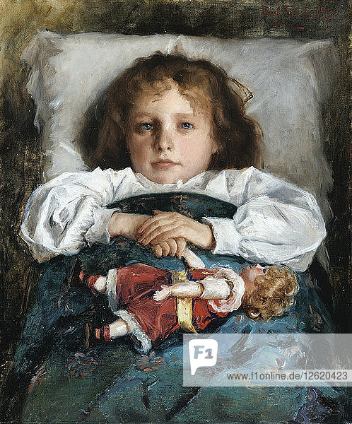 Kind mit einer Puppe  1912. Künstler: Trubetskoy (Troubetzkoy)  Prinz Pavel Petrovich (1866-1938)