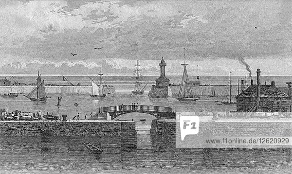 Ramsgate Harbour and Light House  Kent  c1829. Artist: C Bedford.