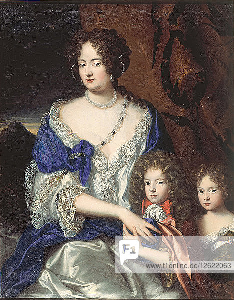 Herzogin Sophia Dorothea von Braunschweig und Lüneburg mit ihren Kindern Georg und Sophia Dorothea. Künstler: Vaillant  Jacques (1625-1695)