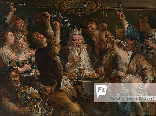 Der König trinkt. Künstler: Jordaens  Jakob (1593-1678)