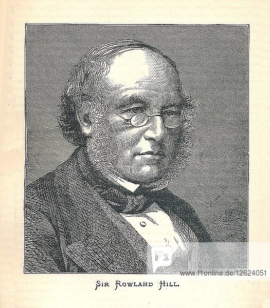 Sir Rowland Hill  Erfinder der Briefmarke  1893. Künstler: Unbekannt.