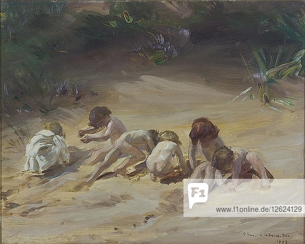 Kinder beim Spielen  1903. Künstler: Charles Sims.