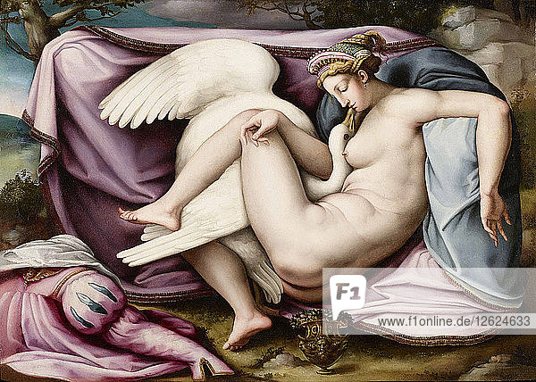 Leda und der Schwan. Künstler: Buonarroti  Michelangelo  (Kopie)