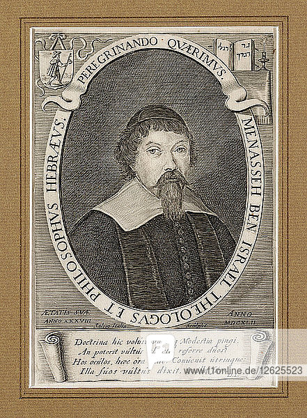 Menasse ben Israel (1604-1657). Artist: Italia Salom (ca 1619-ca 1655)