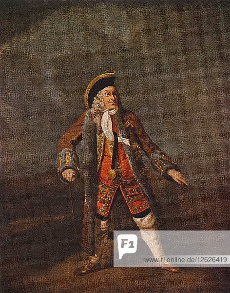 Garrick als Lord Chalkstone  um 1740 (1948). Künstler: Johan Zoffany.