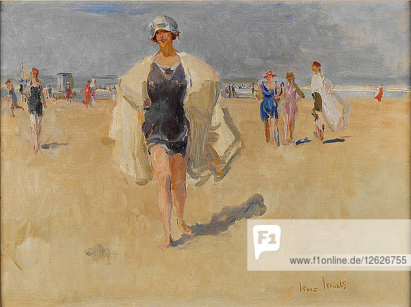 Dame am Strand von Viareggio. Künstler: Israëls  Isaac (1865-1934)