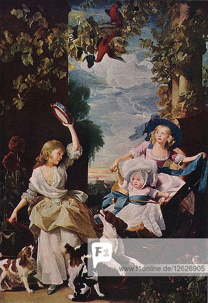 Die drei jüngsten Töchter von Georg III.  (1785)  1937. Künstler: Unbekannt