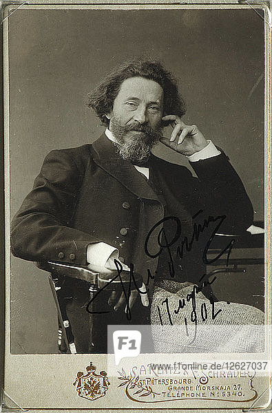 Porträt des Künstlers Ilya Repin (1844-1930). Künstler: Fotoatelier H. Rentz & F. Schrader