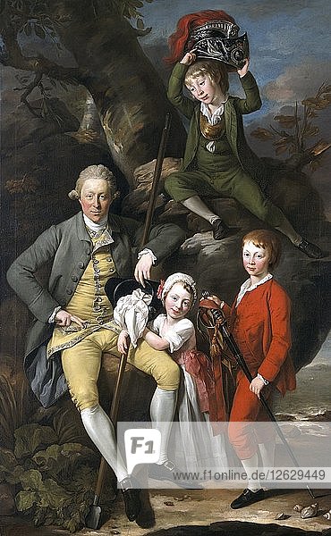 Henry Knight of Tythegston  (1738-1772) mit seinen Kindern  1770. Künstler: Johan Zoffany.