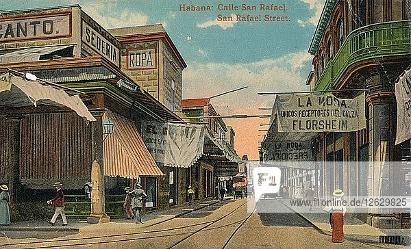 Straße San Rafael  Havanna  Kuba  um 1910. Künstler: Unbekannt