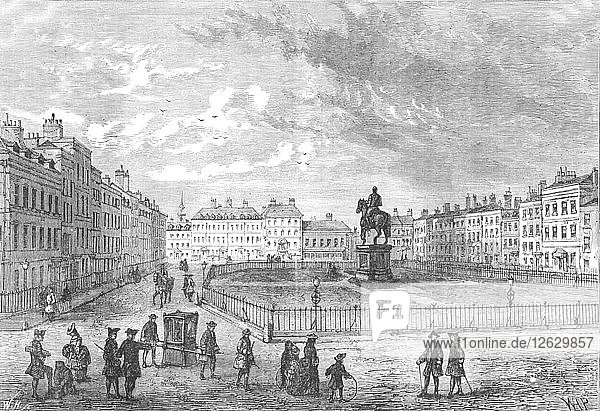 Leicester Square  um 1750 (1897). Künstler: Unbekannt.