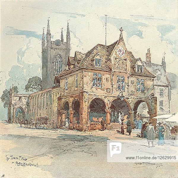 Das Rathaus  Peterborough  um 1909. Künstler: Albert Henry Fullwood.