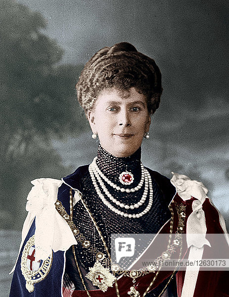 Königin Mary  Gemahlin von König Georg V. des Vereinigten Königreichs  um 1910(?). Künstler: Unbekannt.
