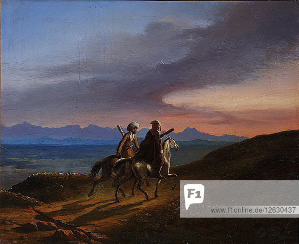 Erinnerung an den Kaukasus  1838. Künstler: Lermontov  Mikhail Yuryevich (1814-1841)
