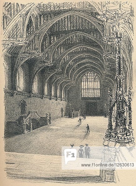 Innenraum der Westminster Hall  Westminster Palace  1902. Künstler: Thomas Robert Way.