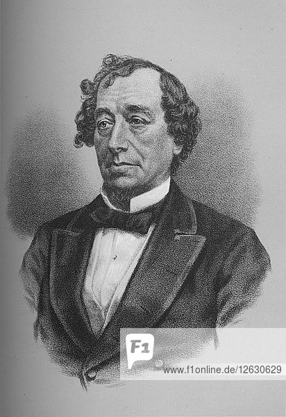 Benjamin Disraeli  Earl of Beaconsfield  britischer Staatsmann  um 1868 (1936). Künstler: Unbekannt.