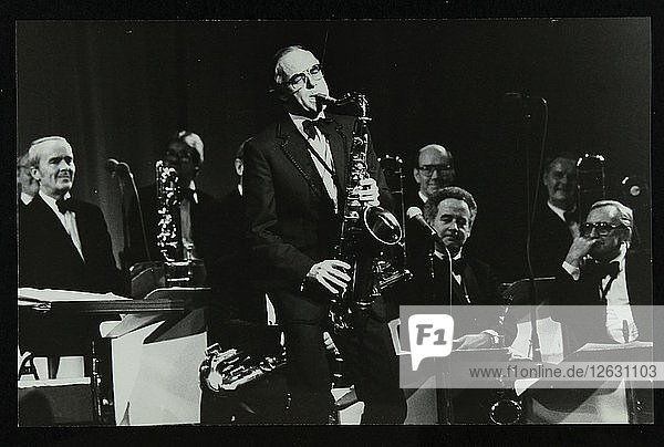 Ted Heath Orchestra saxophonist Tommy Whittle  Forum Theatre  Hatfield  Hertfordshire  1983. Artist: Denis Williams