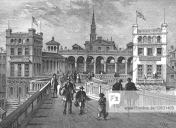 Hungerford Market von der Brücke aus  1850 (1897) Künstler: Unbekannt.