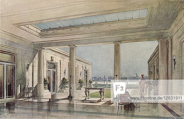 Ein Haus in der Grosvenor Road  Westminster (Thames Embankment). G. & A. Gilbert Scott  Architekten  um 19 Künstler: Unbekannt.