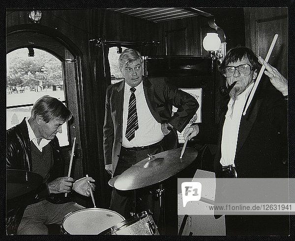 Drummers Jack Parnell and Barrett Deems  London  1984. Artist: Denis Williams