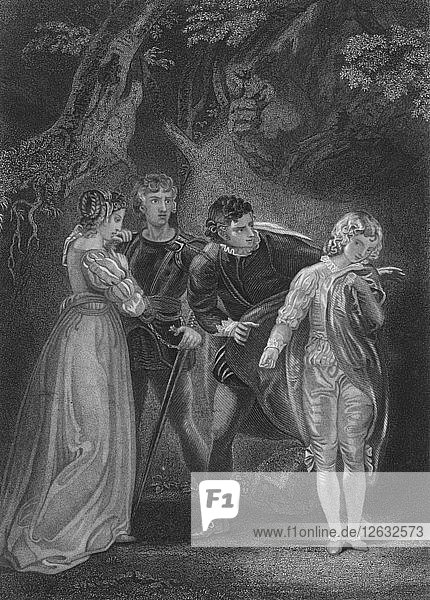 Akt V Szene iv aus Die zwei Herren von Verona  19. Jahrhundert. Künstler: Unbekannt.