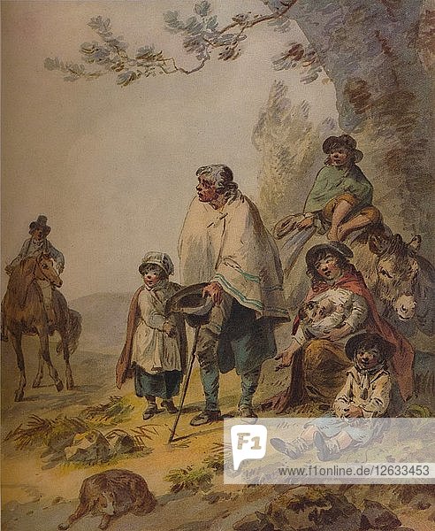 Zigeuner-Bettler  um 1795. Künstler: Julius Cäsar Ibbetson.