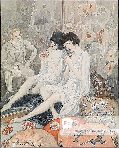 Dame in ihrem Boudoir  1929. Künstler: Apsit  Alexander Petrowitsch (1880-1944)