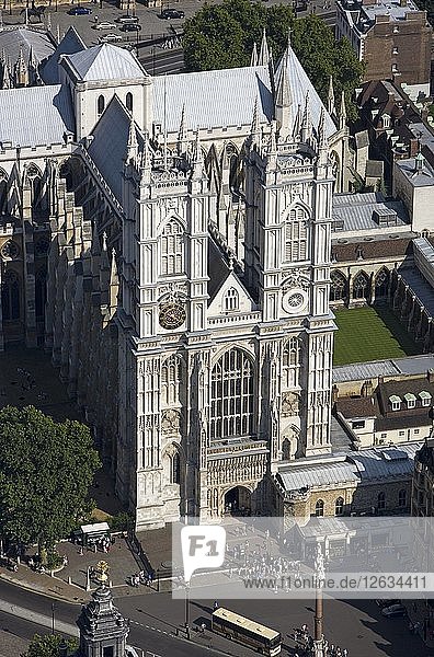 Aerial view of the west elevation of Westminster Abbey  London  2006. Artist: Historic England Staff Photographer.