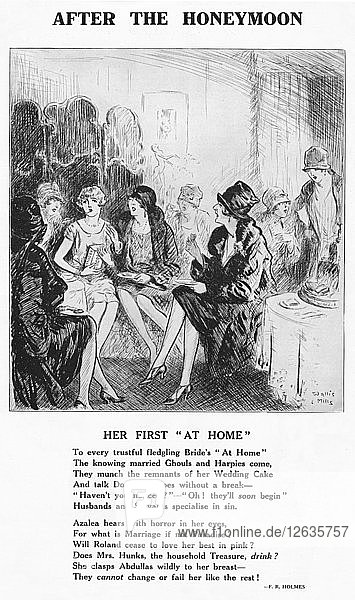 After the Honeymoon - Her First At Home  1927. Artist: Unknown.