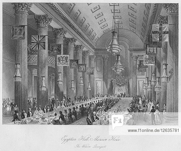 Ägyptischer Saal  Herrenhaus: Das Wilson-Bankett  um 1841. Künstler: Henry Melville.