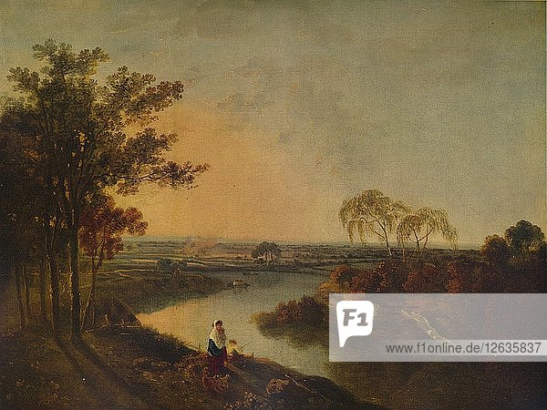 An English River at Sunset  in the distance the Welsh hills  c1760  (1938). Artist: Richard Wilson.