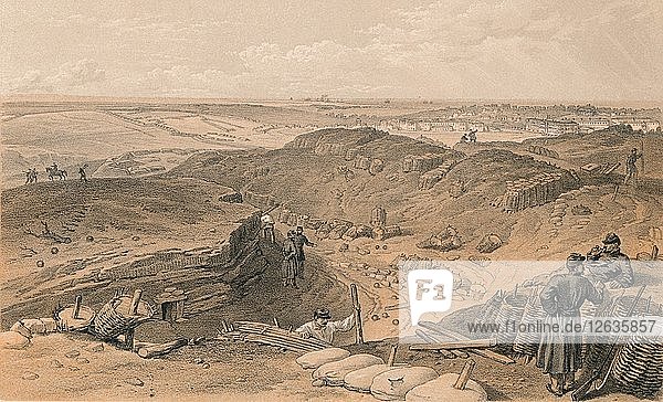 Ditch of the Malakoff  Battery Gervais  and Rear of Redan  1856. Artist: Thomas Picken.