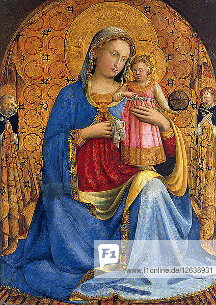 Madonna mit Kind und den Heiligen Dominikus und Petrus Martyrer (Madonna dell Umilitá)  ca. 1433. Künstler: Angelico  Fra Giovanni  da Fiesole (ca. 1400-1455)