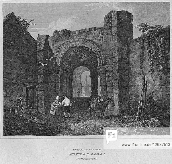 Eingangstor - Hexham Abbey  Northumberland  1814. Künstler: John Greig.