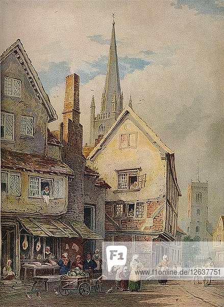 St. Alkmunds  Shrewsbury  1801  (1938). Künstler: John Varley I.