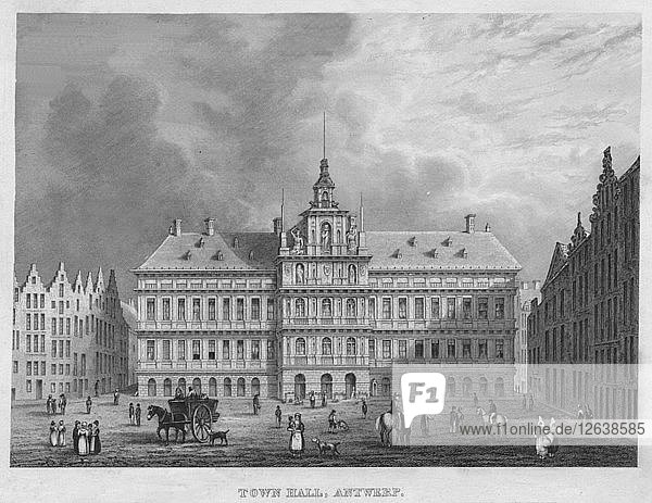 Rathaus  Antwerpen  1850. Künstler: Shury & Sohn.
