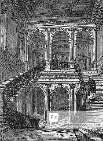Das große Treppenhaus  Chesterfield House  Mayfair  Westminster  London  um 1875 (1878). Künstler: Unbekannt.