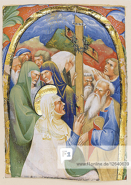 Die Auffindung des Heiligen Kreuzes. Aus einem handschriftlichen Graduale  ca. 1420. Künstler: Meister des Murano-Graduals (tätig um 1430-1460)