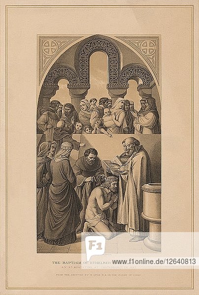 Die Taufe von Ethelbert  König von Kent  597 (1878). Künstler: Robert Anderson.