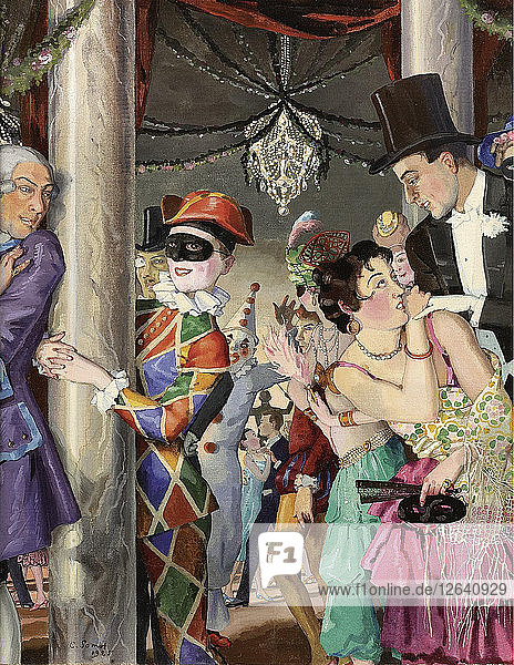Masquerade  1924. Artist: Somov  Konstantin Andreyevich (1869-1939)