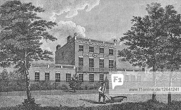 Dr. Lettsoms Haus  Camberwell  um 1805  (1912). Künstler: Unbekannt  George Samuel Elgood.
