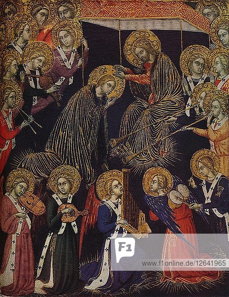 Die Krönung der Jungfrau Maria  1374. Künstler: Barnaba da Modena.