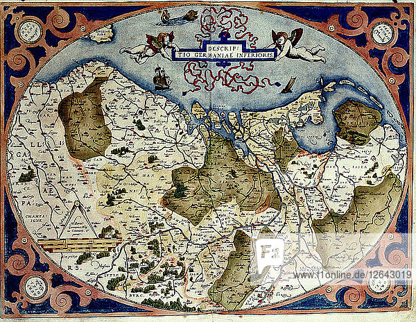 Theatrum Orbis Terrarum von Abraham Ortelius  Antwerpen  1574  Karte von Deutschland und der heutigen Net?