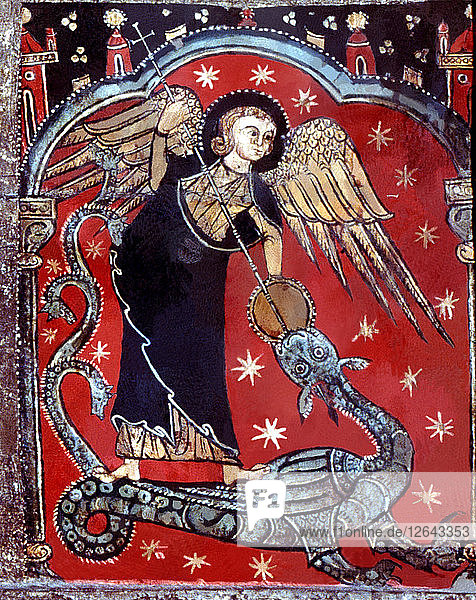 Detail des Heiligen Michael im Kampf mit dem Drachen auf der Altarfront Meister von Soriguerola aus dem p?